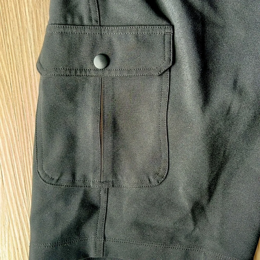 Terry Woman’s Biking Cycling Cargo Shorts M Black Padded Liner Loose Athletic
